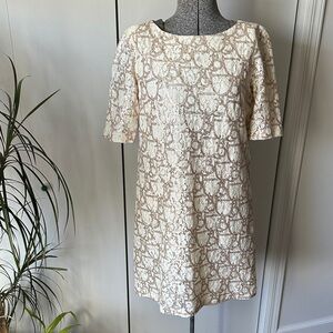 Lace & Sequin Boatneck Dress for Holiday or Cocktail with Sheer sleeves Size 4